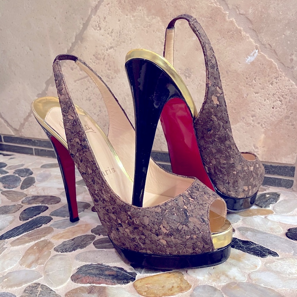 CHRISTIAN LOUBOUTIN Patent leather Cork Heels